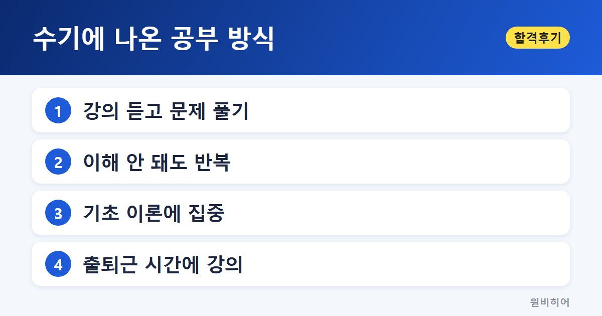 수기에 나온 공부 방식 — 수기에서 반복되는 공부 방식