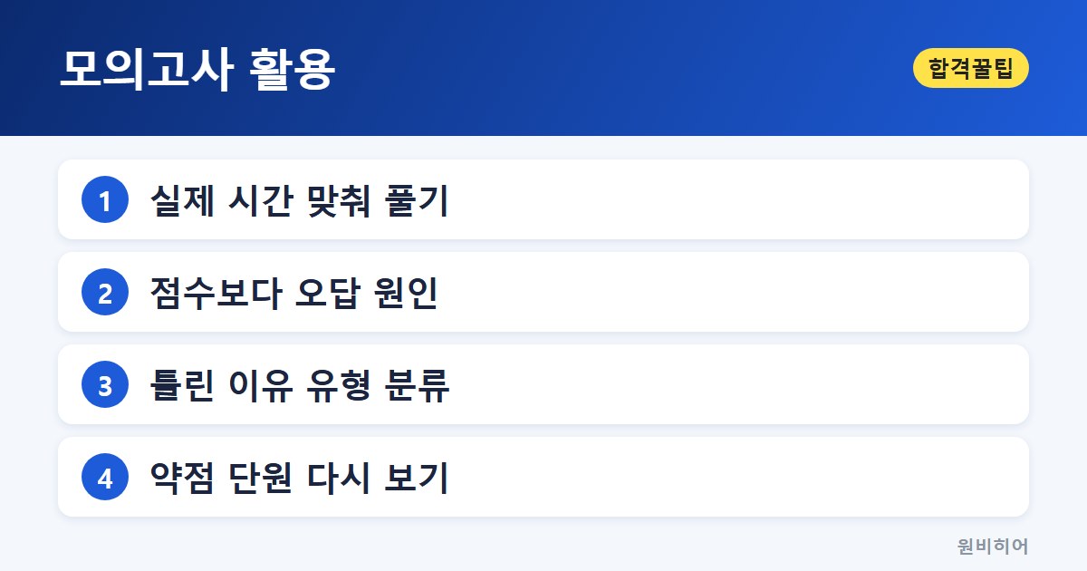 모의고사 활용 — 3단계, 동형 모의고사로 실전 연습을 한다