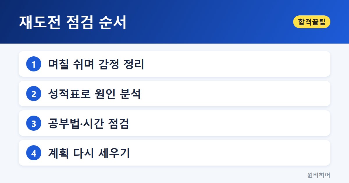재도전 점검 순서 — 1단계, 며칠은 감정부터 정리한다