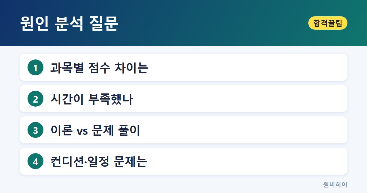 원인 분석 질문 — 3단계, 공부 방식과 생활 여건을 점검한다