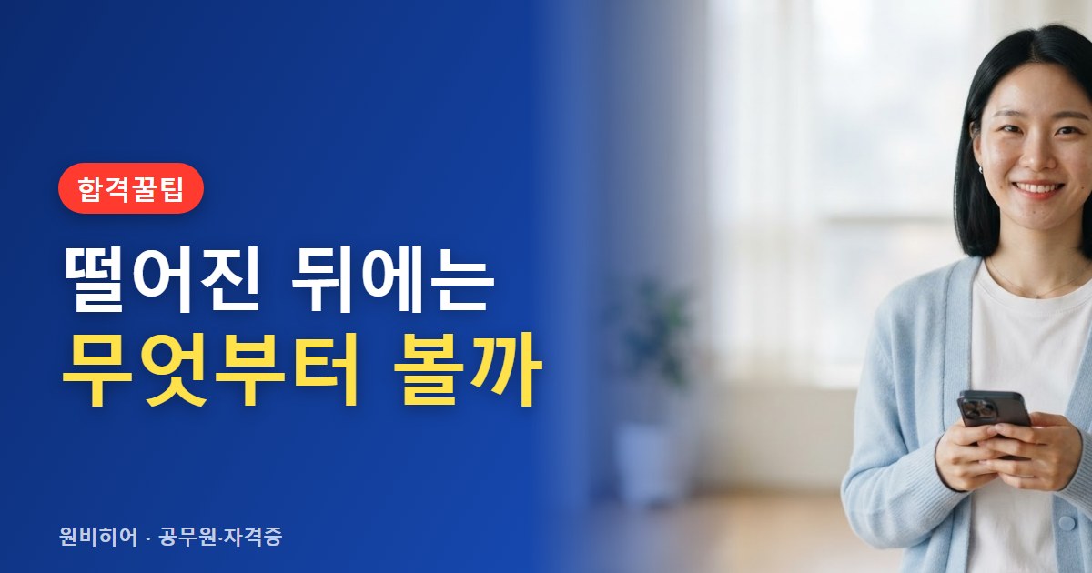 불합격 뒤 재도전할 때 점검할 것, 감정 정리부터 계획 수정까지